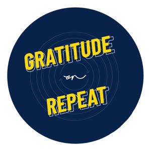 Gratitude on repeat logo. 